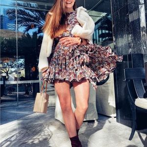 Long sleeve flowy mini dress